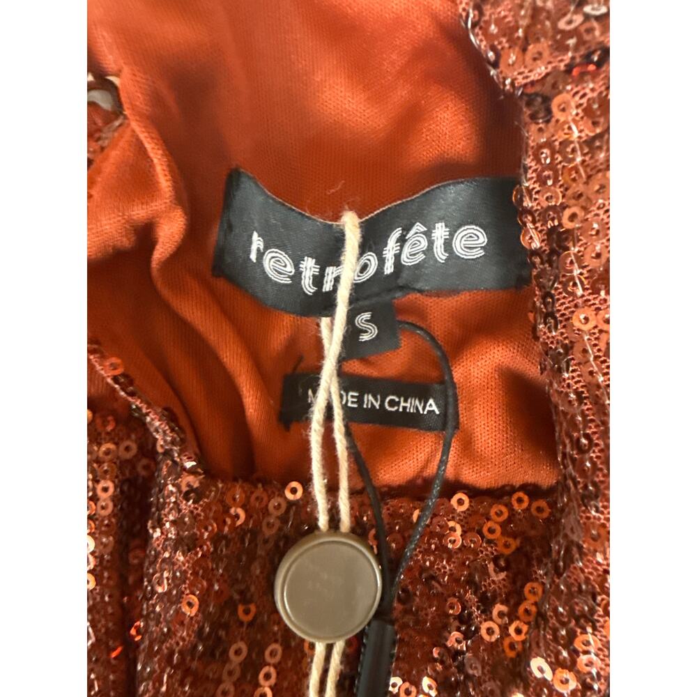 Retrofete bronze Flynn sequin dress size S NWT - Picture 3 of 10